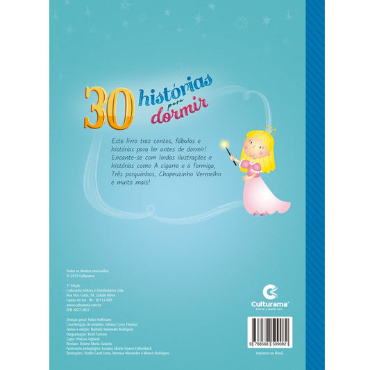 Contracapa do livro 30 histórias para dormir
