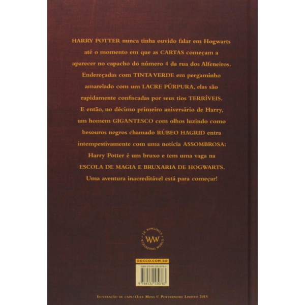 Contracapa do livro Harry potter e a pedra filosofal