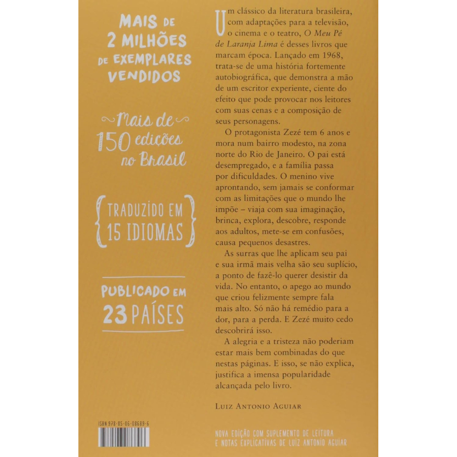 Contracapa do livro O meu pé de laranja lima