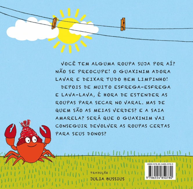 Contracapa do livro Oi Guaxinim, pode guardar pra mim?