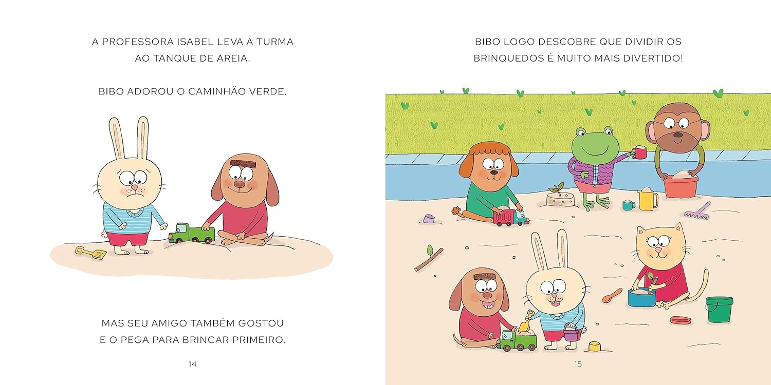 Páginas do livro Bibo na escola