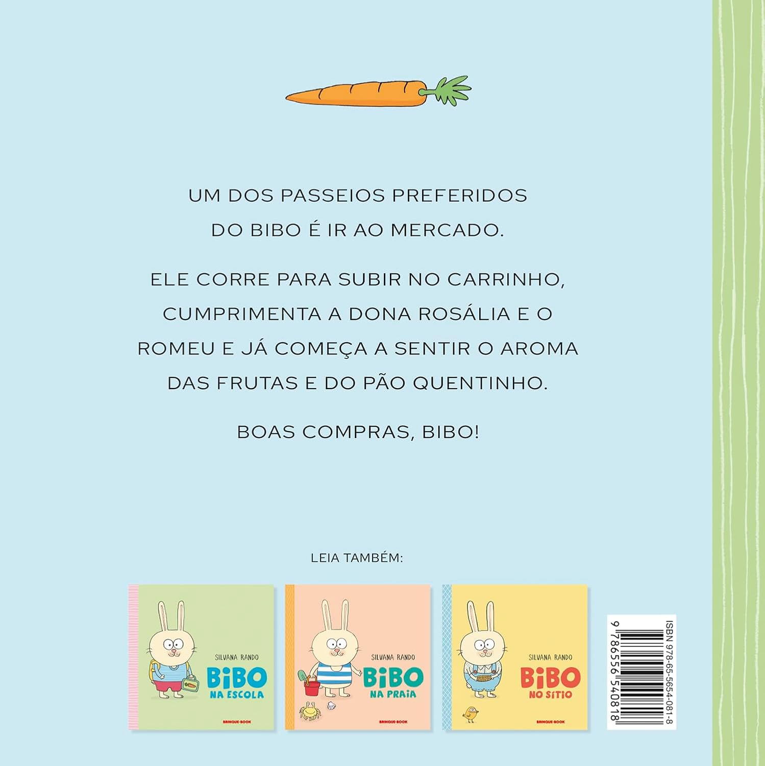 Contracapa do livro Bibo no mercado