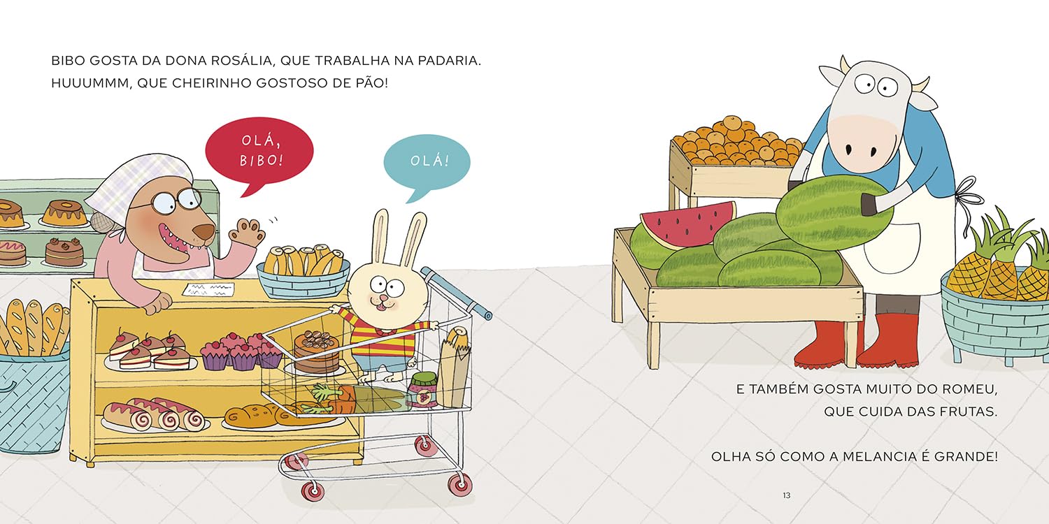 Páginas do livro Bibo no mercado