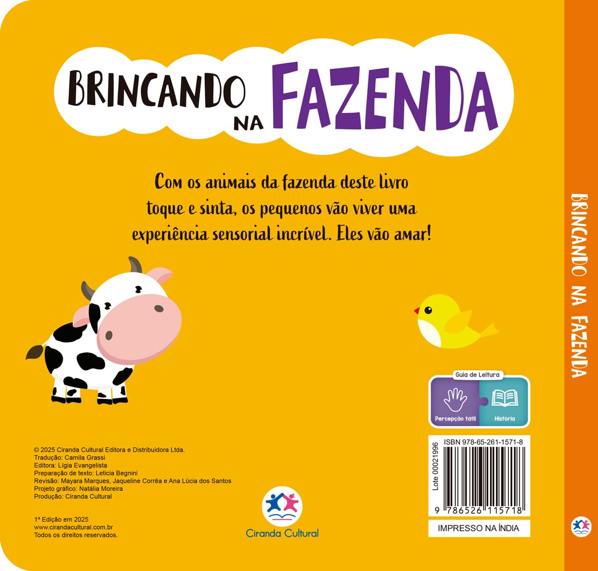 Contracapa do livro Brincando na Fazenda