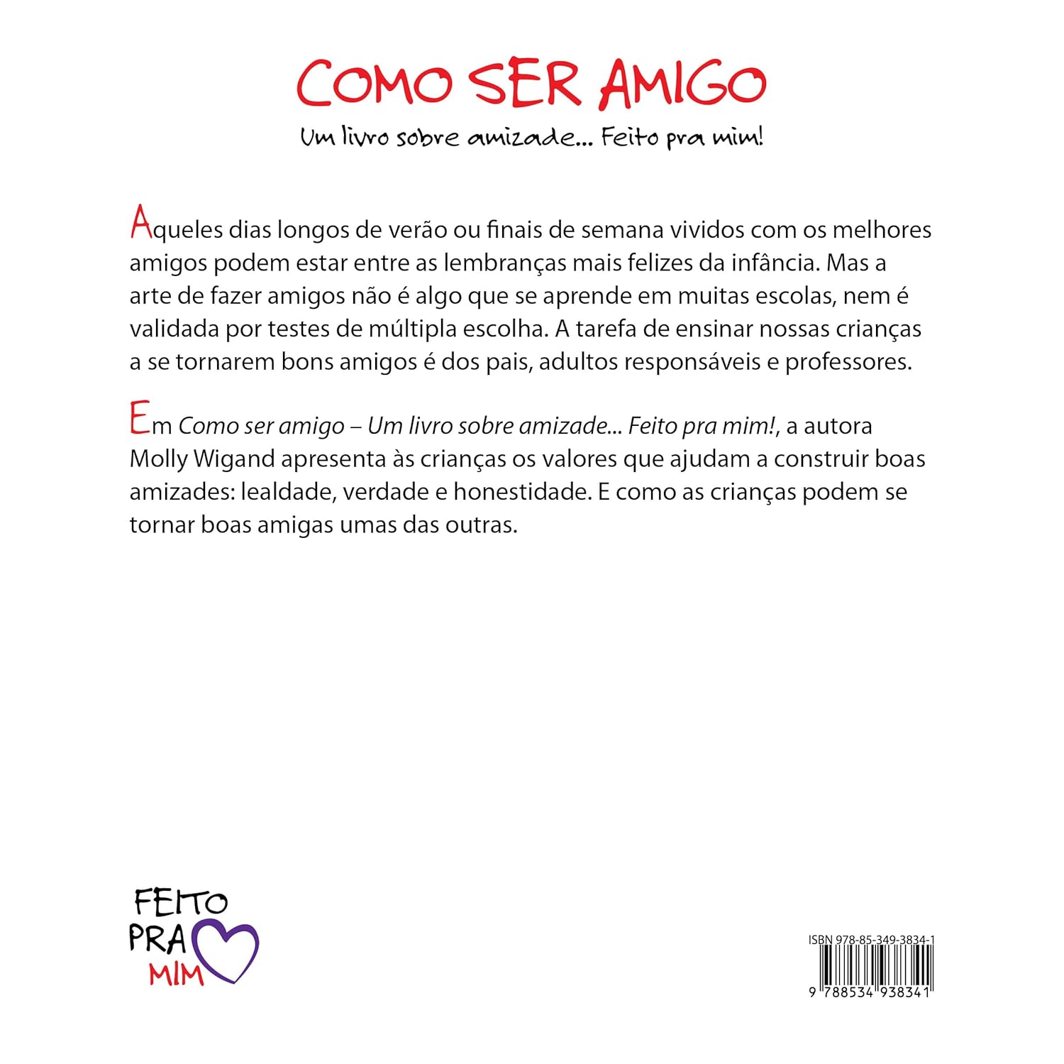 Contracapa do livro Como ser amigo