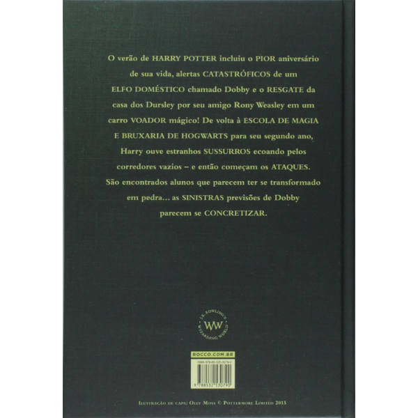 Contracapa do livro Harry Potter e a Câmara Secreta