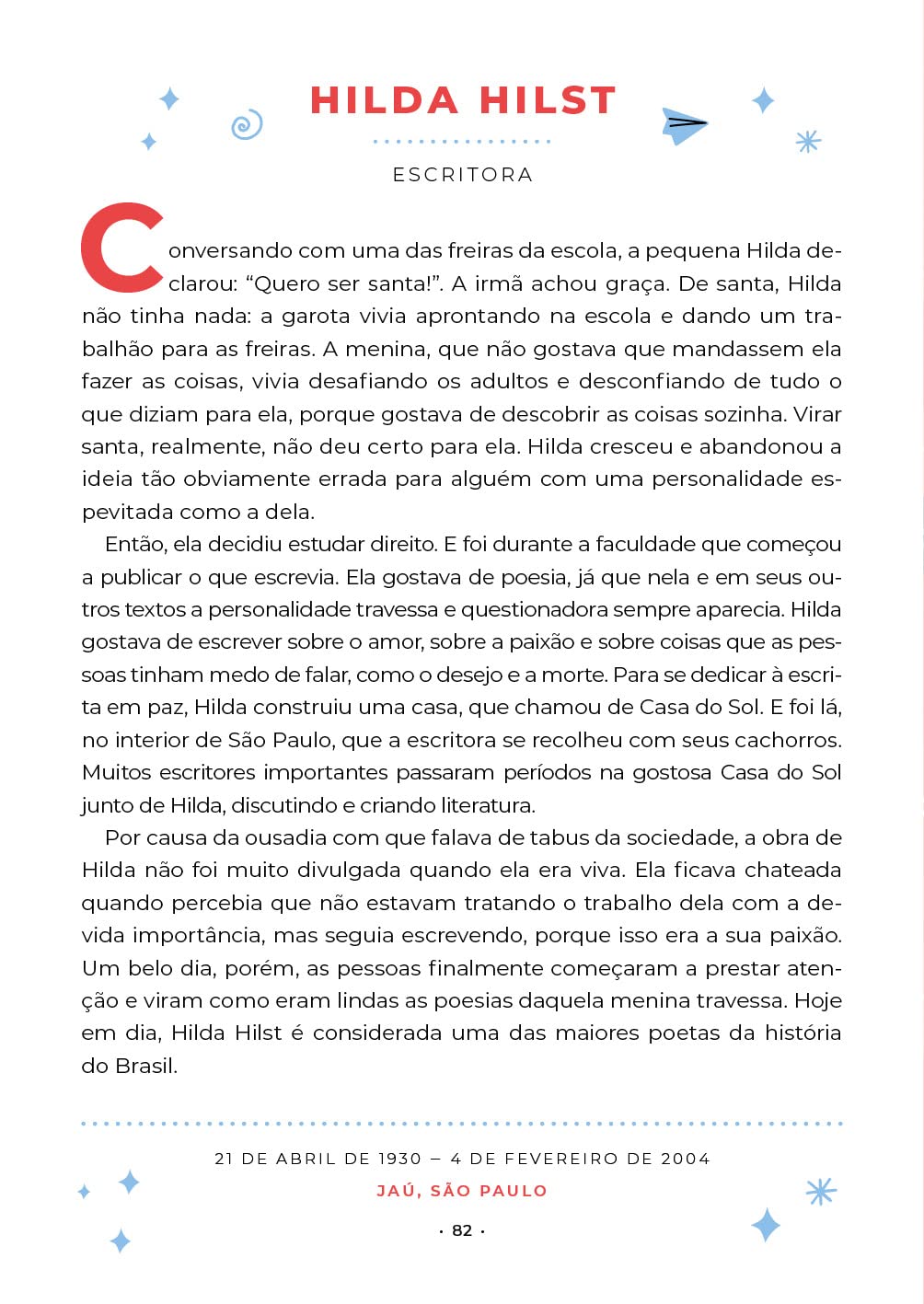 Página do livro Histórias de ninar para garotas rebeldes