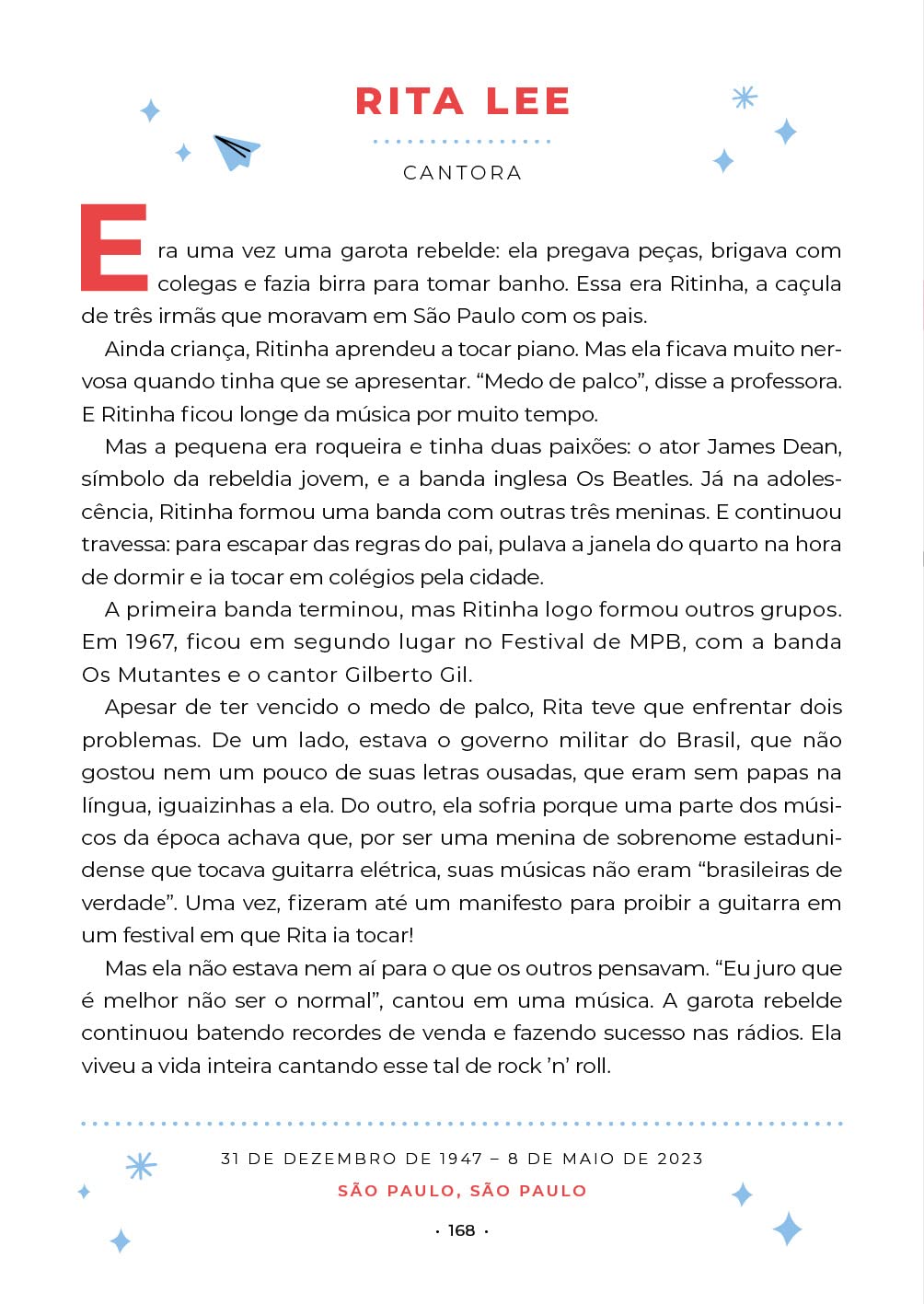 Página do livro Histórias de ninar para garotas rebeldes