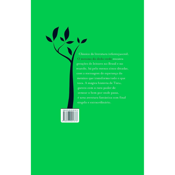 Contracapa do livro O menino do dedo verde