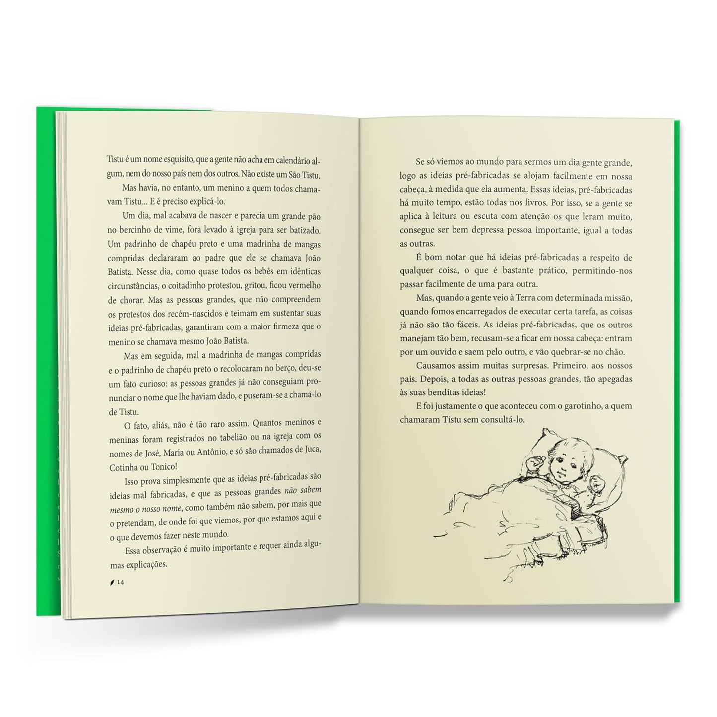 Páginas do livro O menino do dedo verde