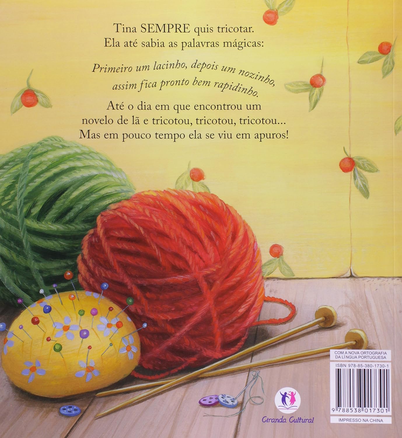 Contracapa do livro o tricô de tina