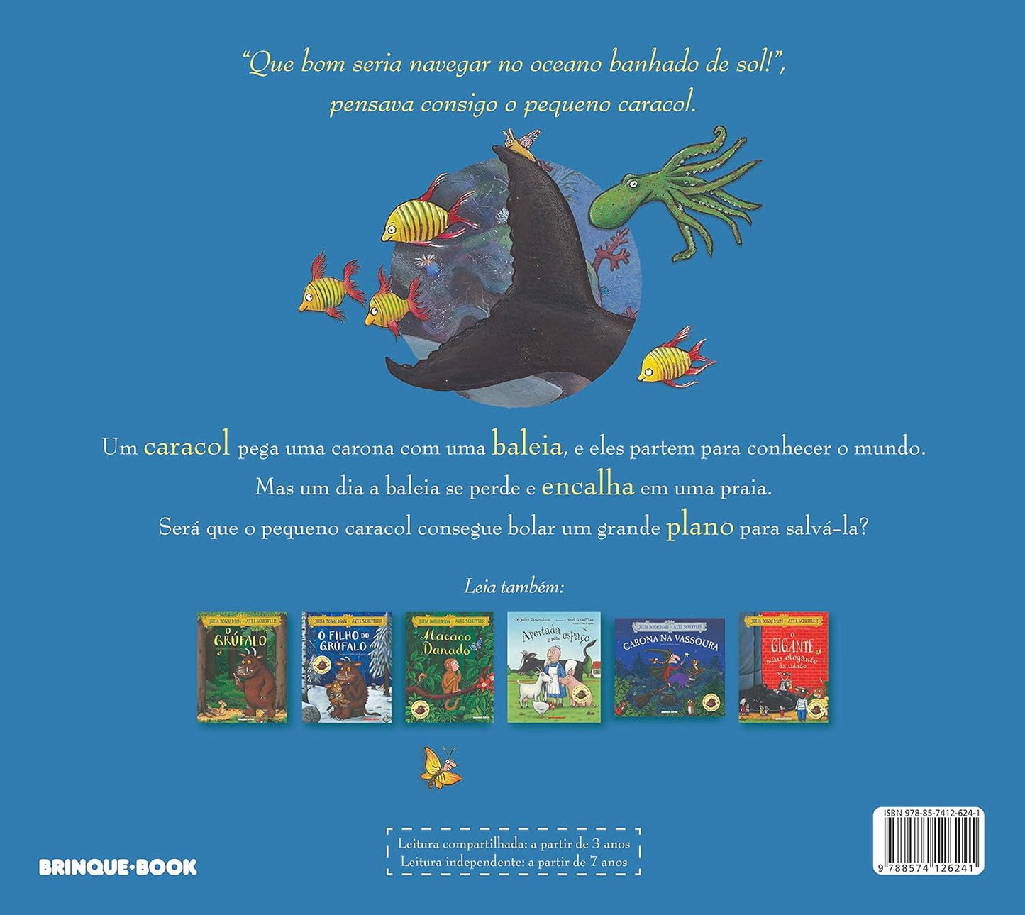 Contracapa do livro O caracol e a baleia