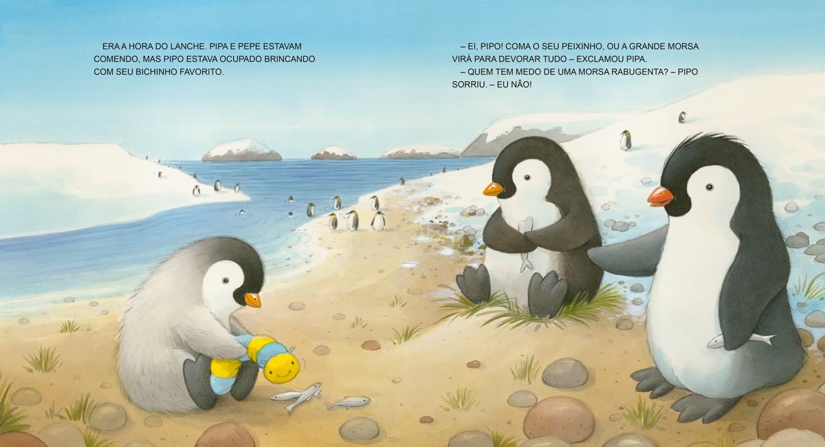 Página do livro O corajoso pinguim