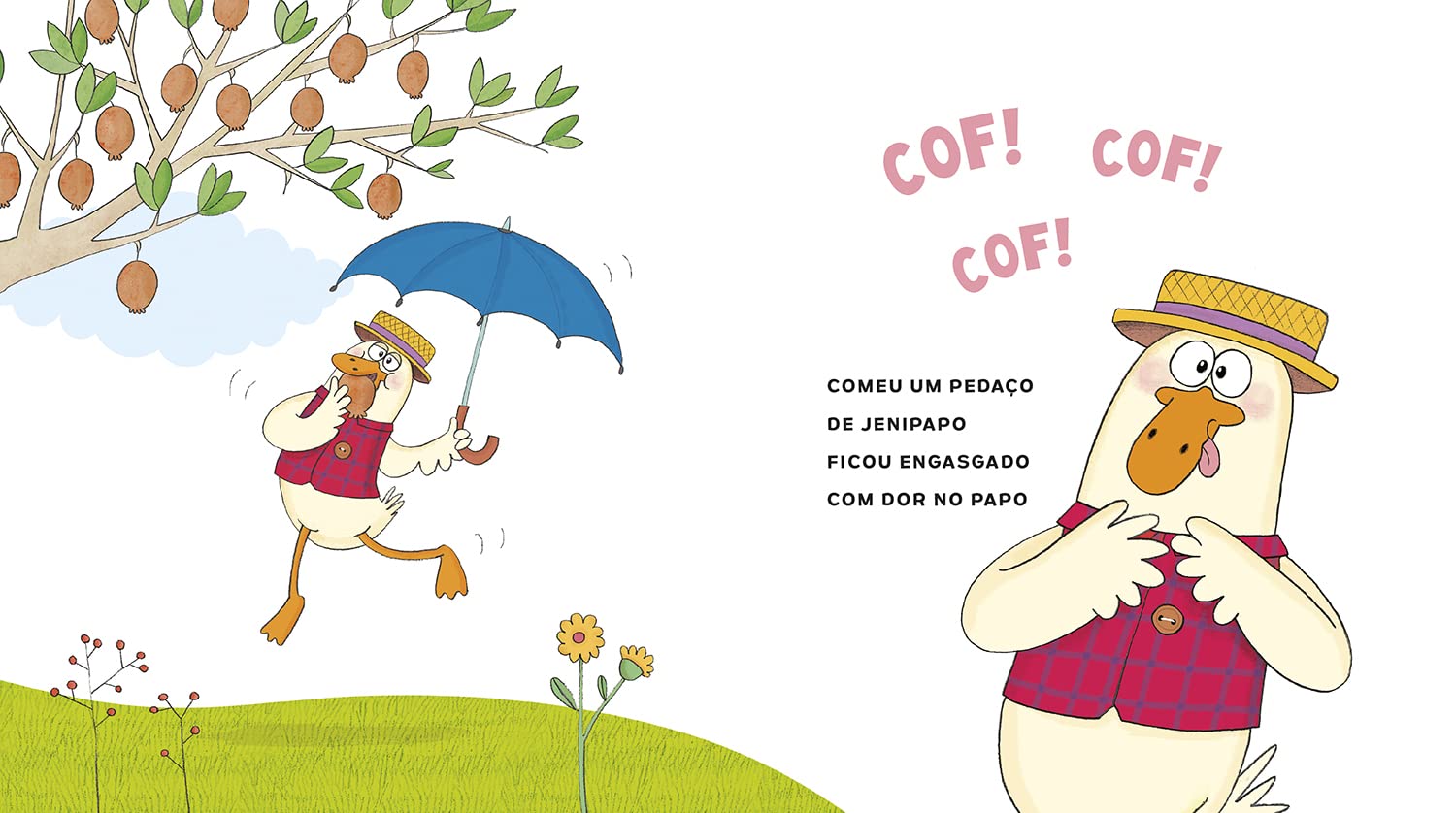 Página do livro O pato