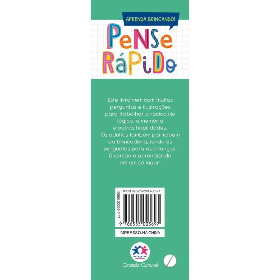 Contracapa do livro Pense Rápido