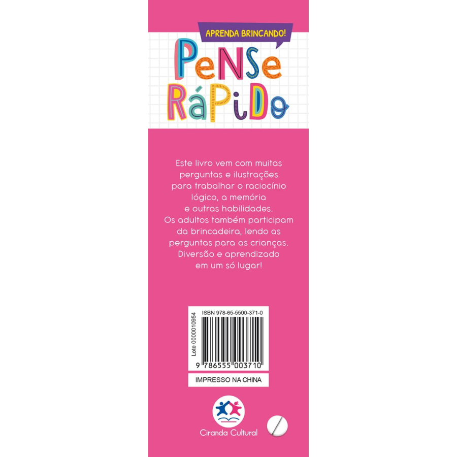 Contracapa do livro Pense Rápido