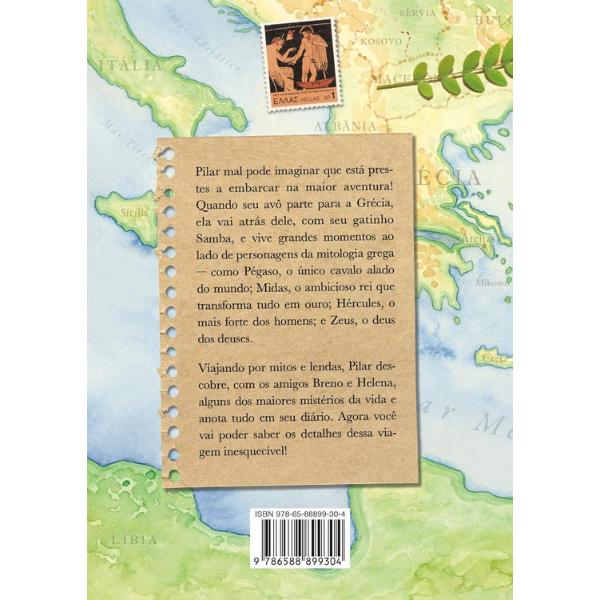 Contracapa do livro Diario de Pilar na Grécia