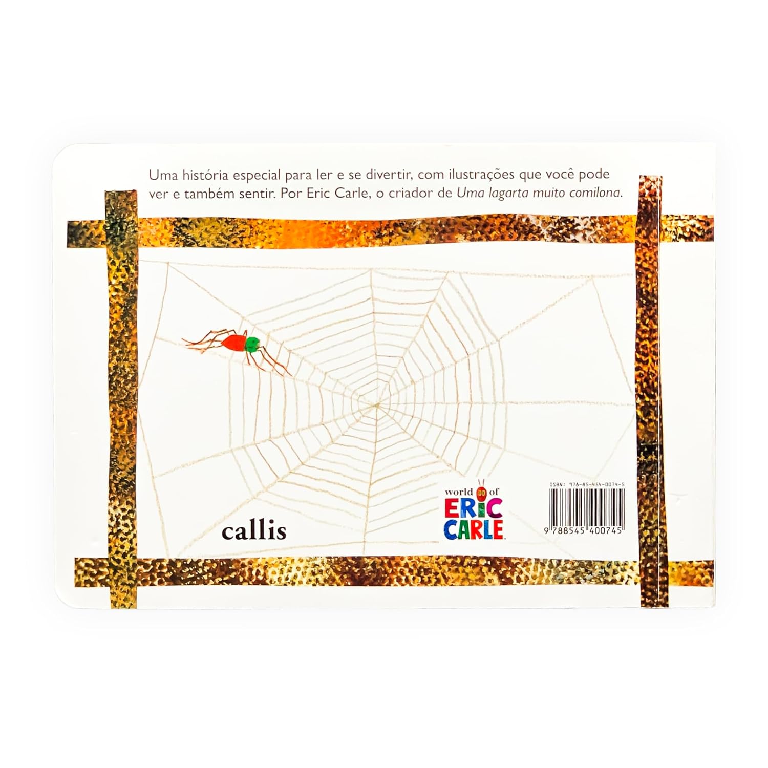 Contracapa do livro uma aranha muito ocupada