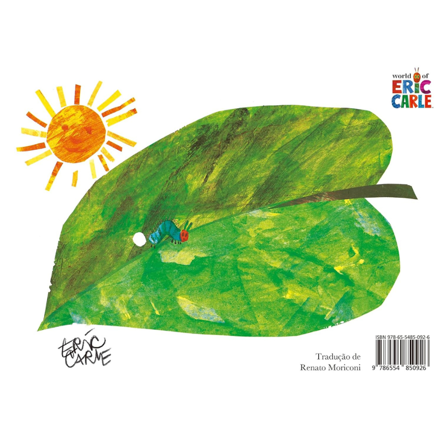 Contra capa do livro uma lagarta muito comilona